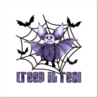 Creep It Real Halloween Bat Posters and Art